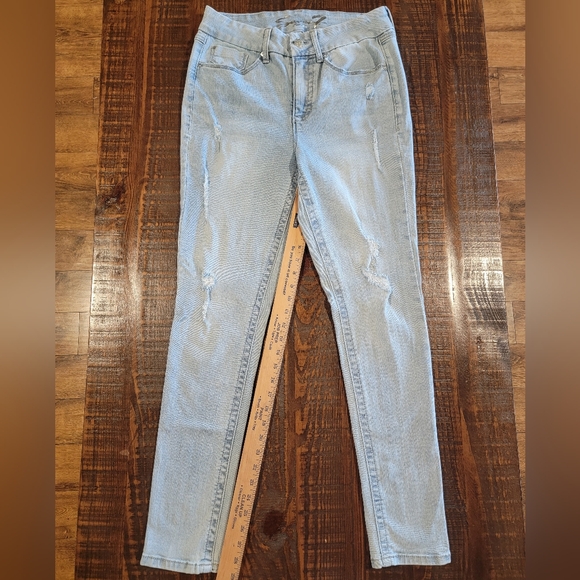 Seven7 Women's Tummyless High Rise Slimming Skinny Jeans sz 8  light wash denim - Picture 4 of 12